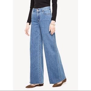 Ann Taylor Wide Leg Jeans retro 70s 80s raw hem